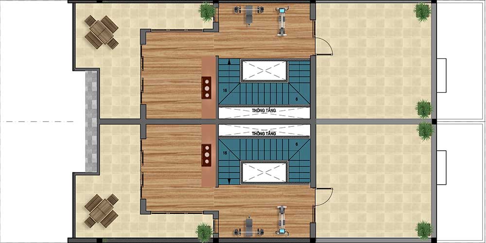 MẶT BẰNG VẬT DỤNG LẦU 2 - SÂN THƯỢNG